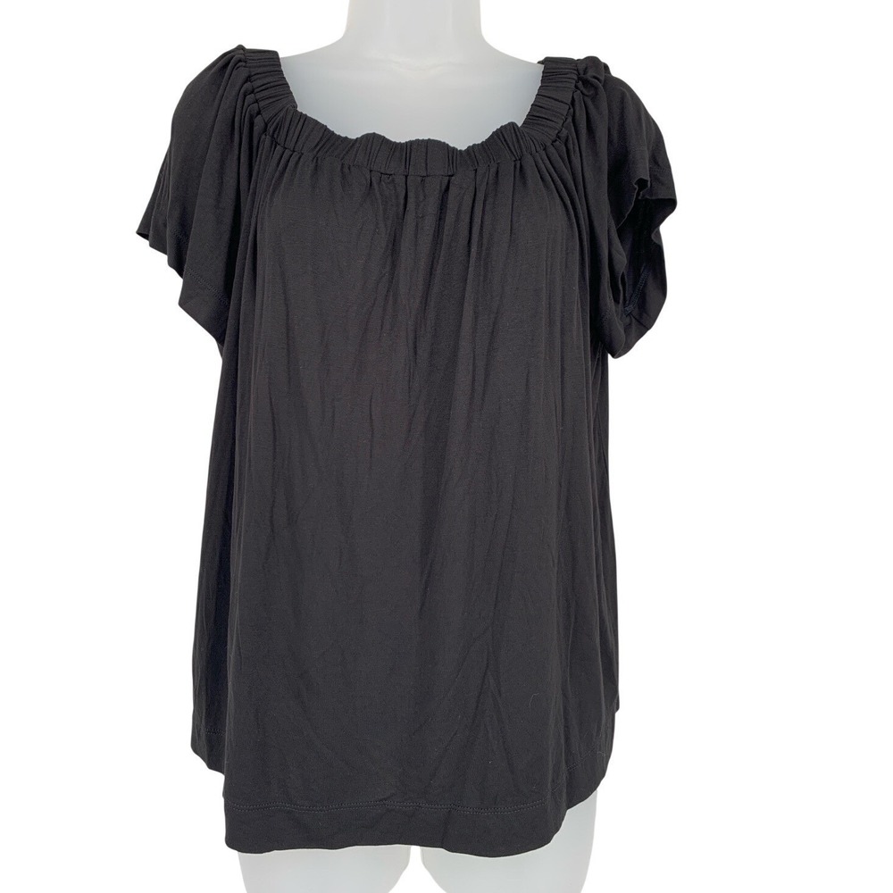 LOFT Black Bow Back Blouse Medium NWT Soft Minimalist Top